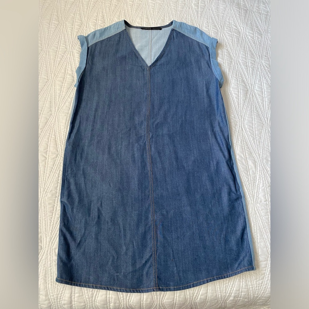 ALL SAINTS Kinney Dress Blue Chambray Denim